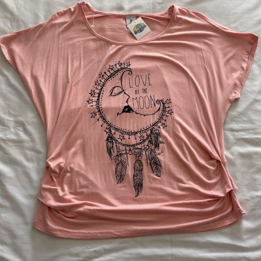 Libian Peach Top with Love by The Moon Design